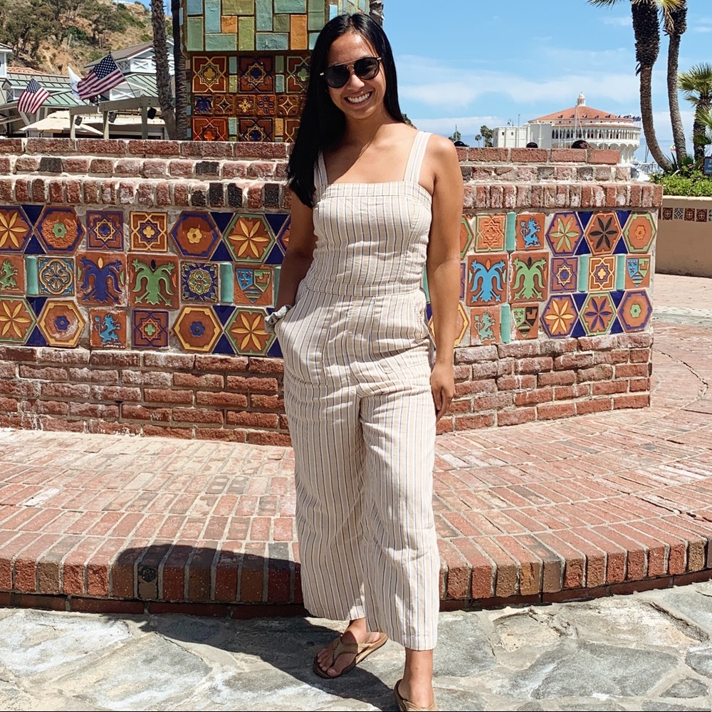 Linen Striped Jumpsuit